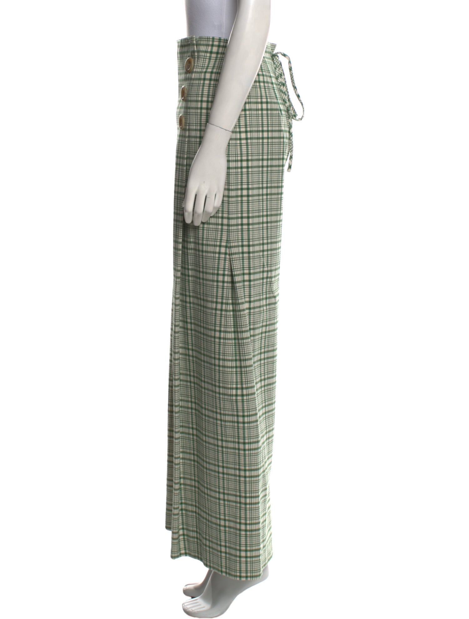 Rosie Assoulin Plaid Print Wide Leg Pants