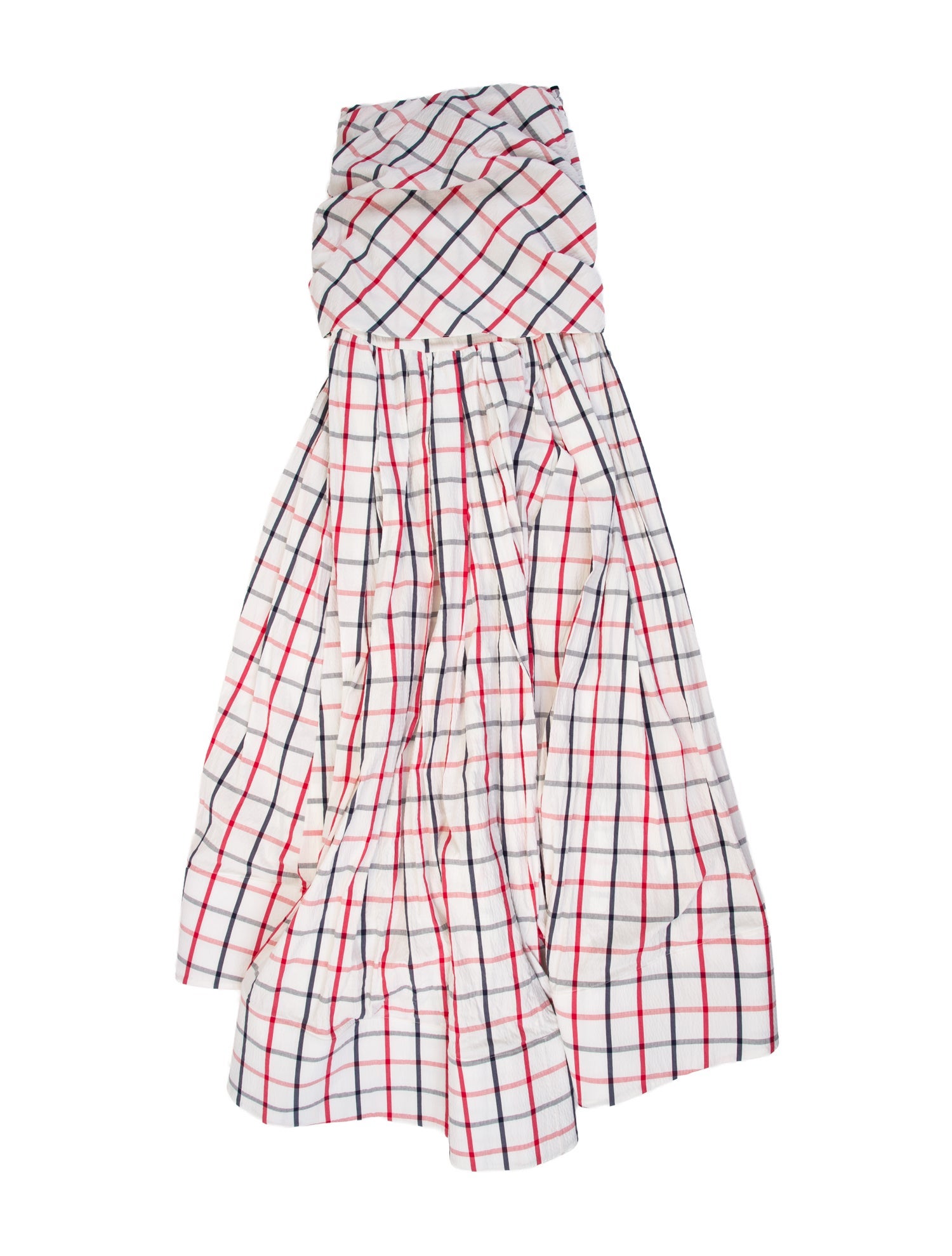 Rosie Assoulin Plaid Print Long Dress