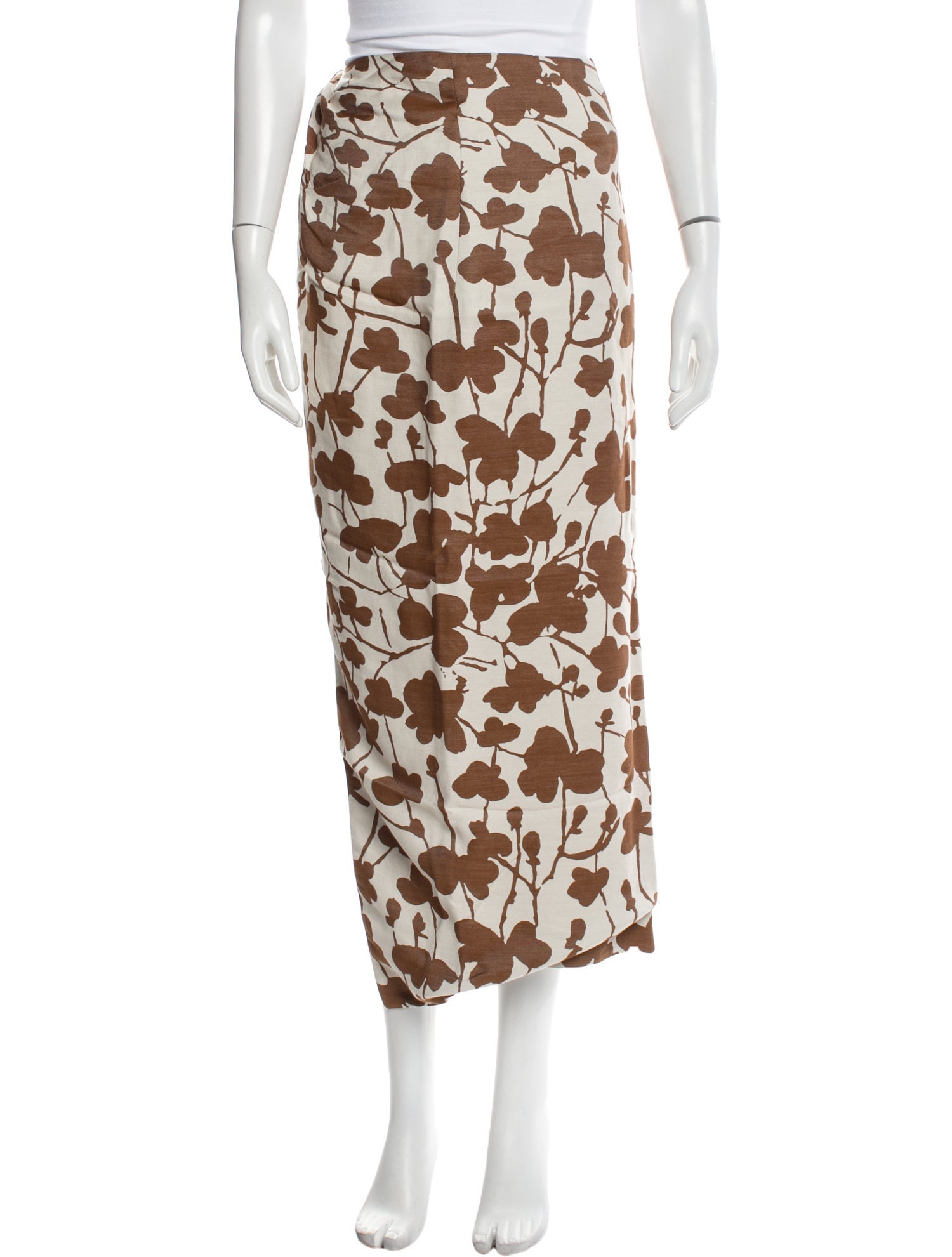 Rosie Assoulin Floral Print Midi Length Skirt