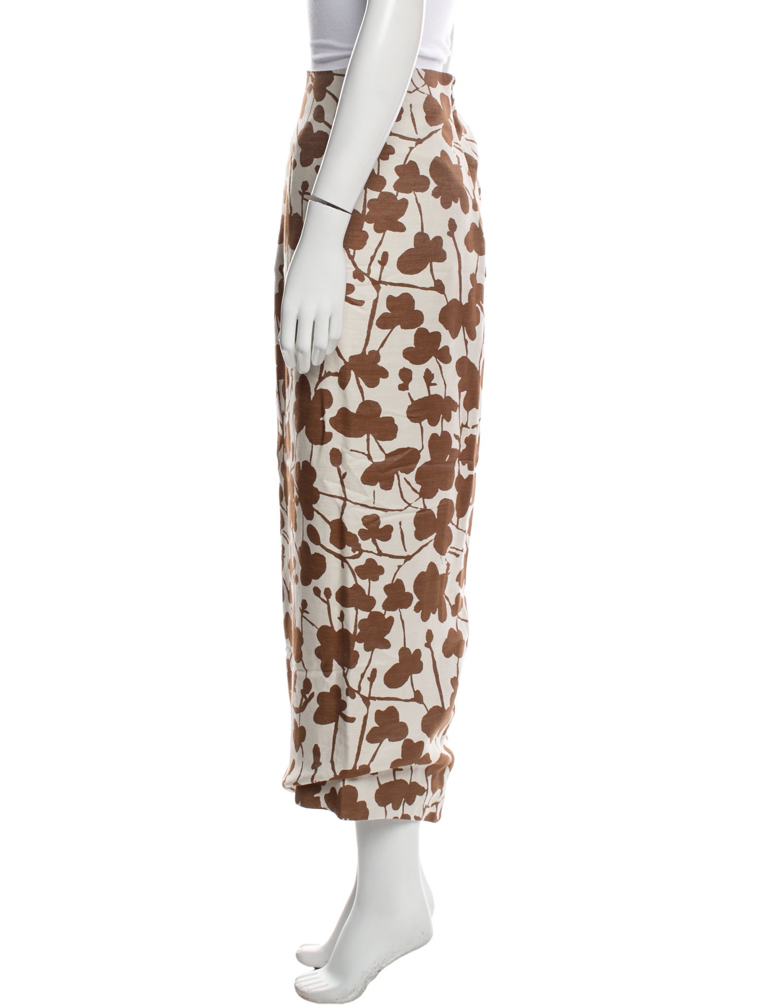 Rosie Assoulin Floral Print Midi Length Skirt