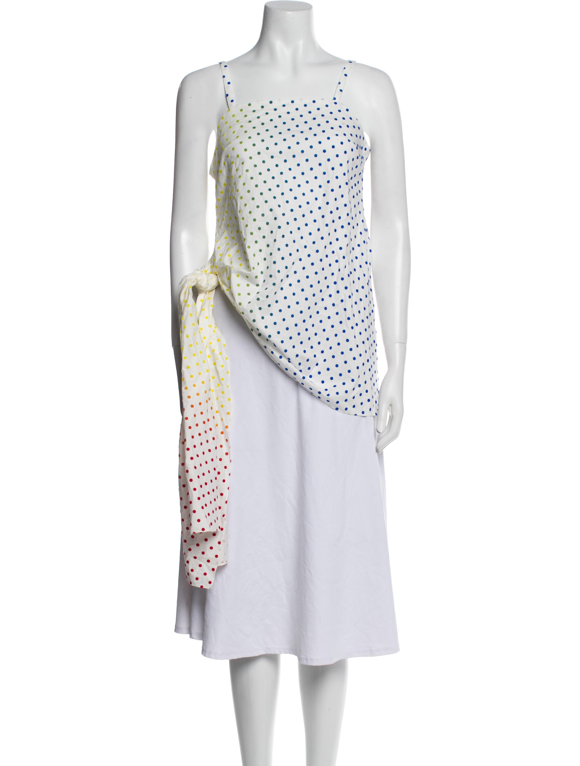 Rosie Assoulin Polka Dot Print Square Neckline Tunic