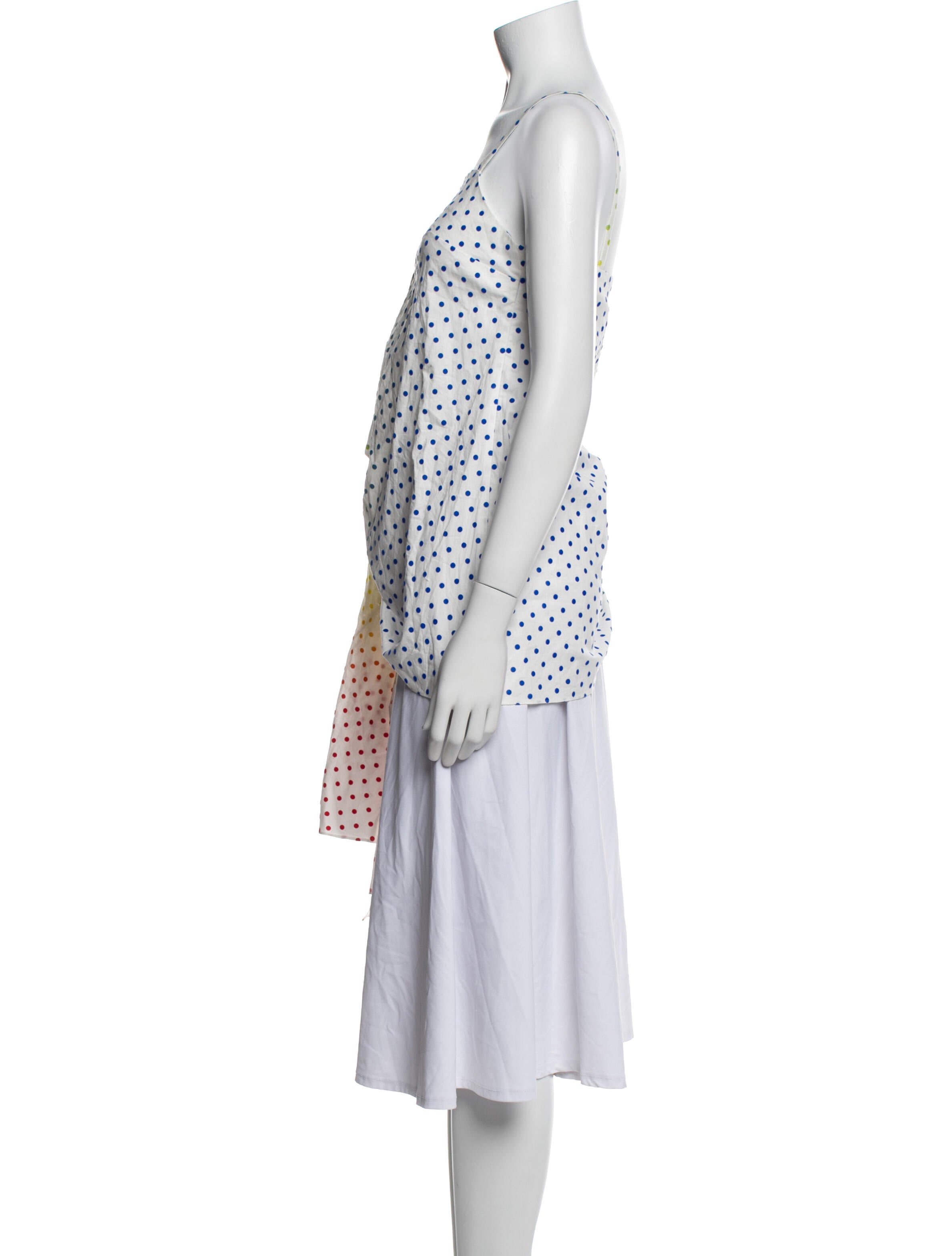 Rosie Assoulin Polka Dot Print Square Neckline Tunic