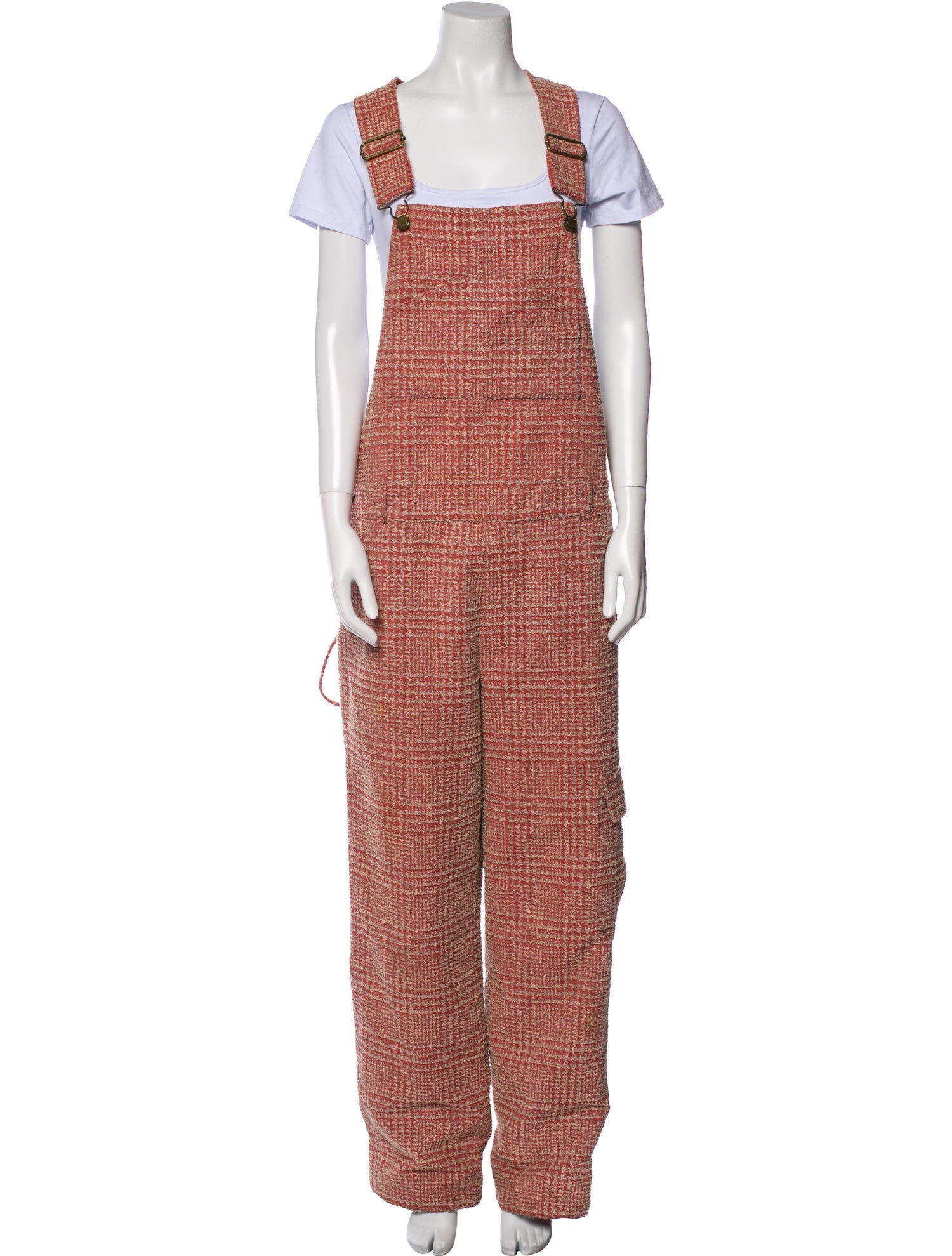 Rosie Assoulin Tweed Pattern Square Neckline Jumpsuit