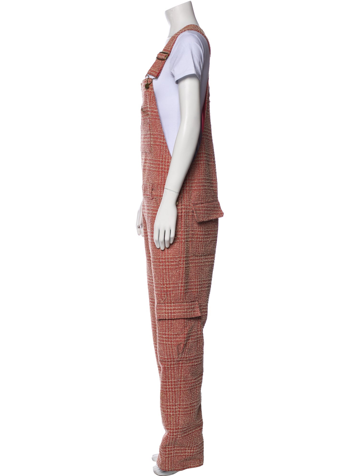 Rosie Assoulin Tweed Pattern Square Neckline Jumpsuit