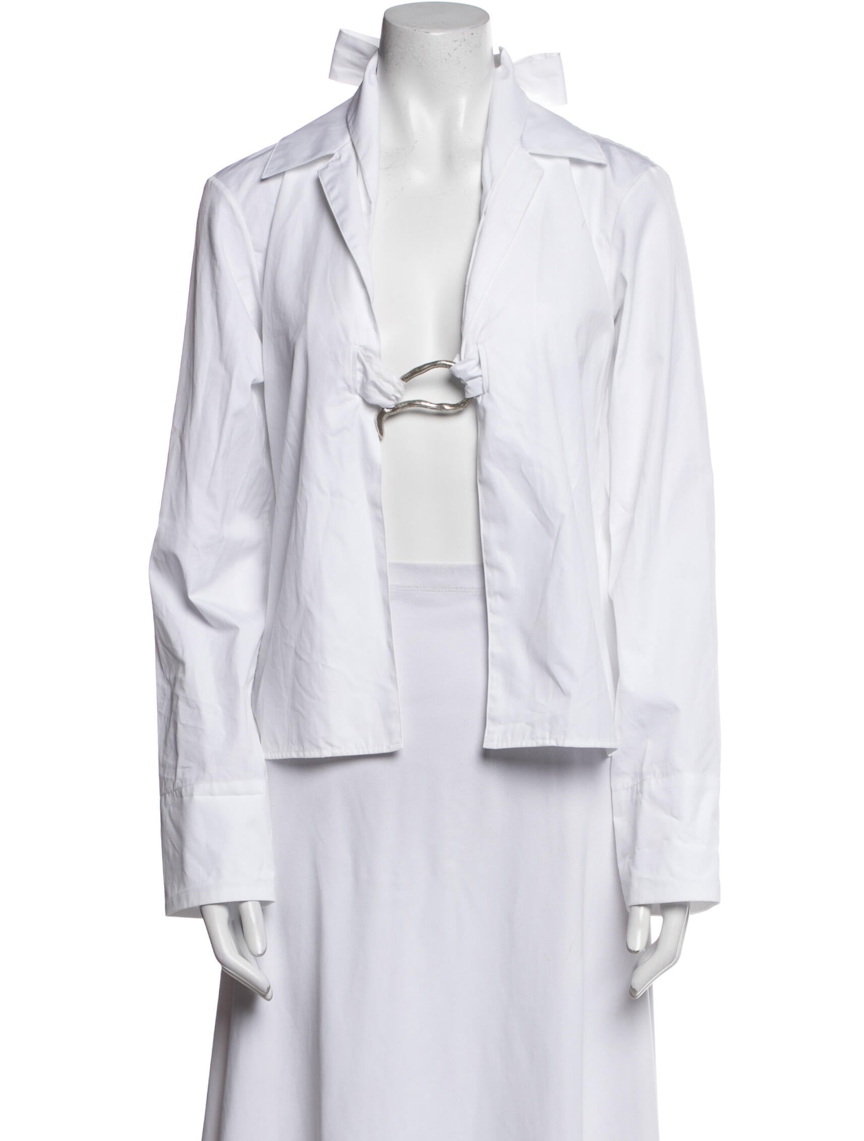 Rosie Assoulin V-Neck Long Sleeve Blouse