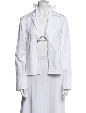 Rosie Assoulin V-Neck Long Sleeve Blouse