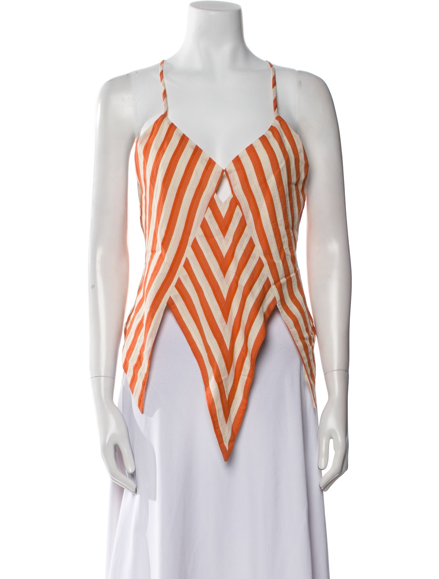 Rosie Assoulin Striped V-Neck Top