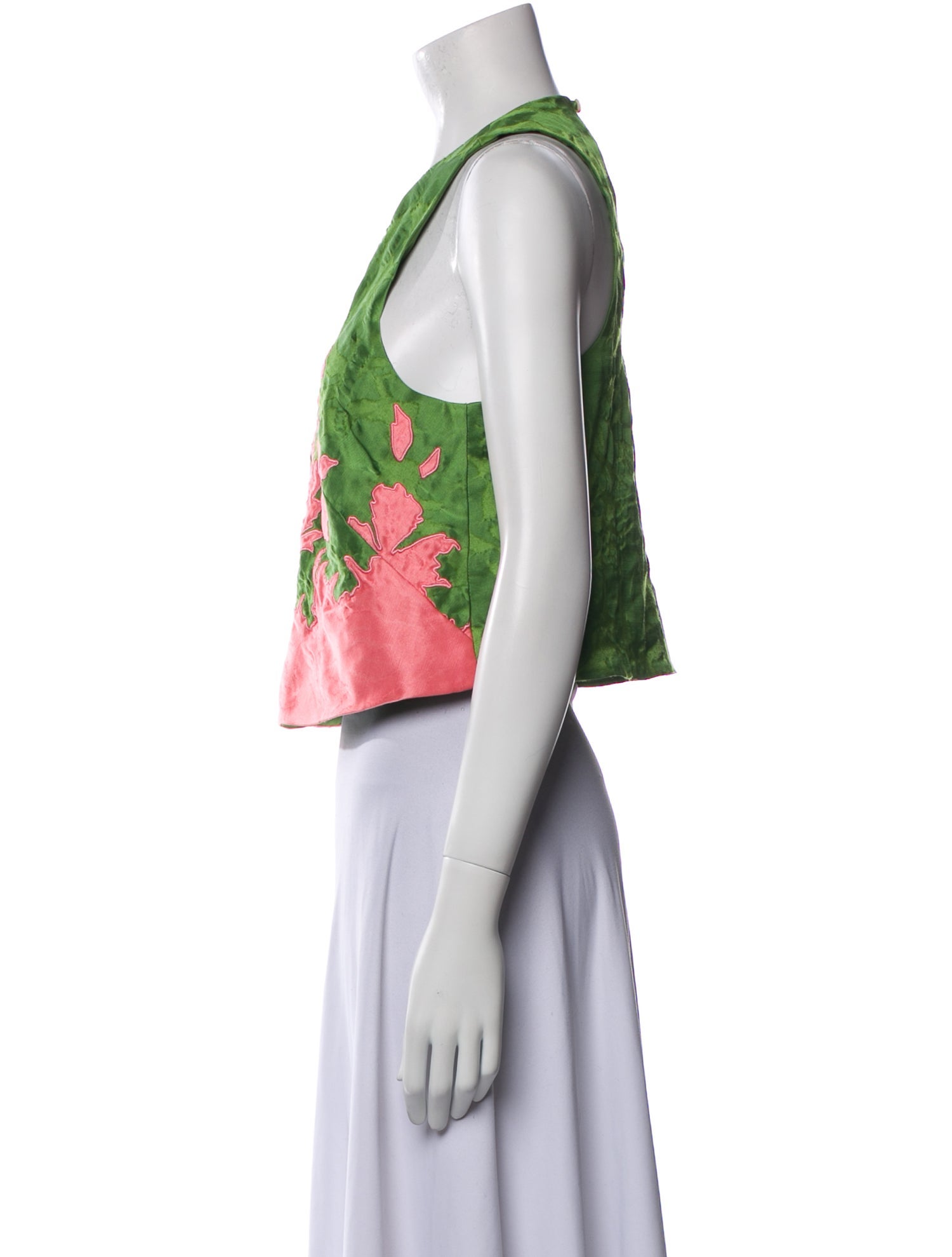 Rosie Assoulin Floral Print Crew Neck Crop Top w/ Tags