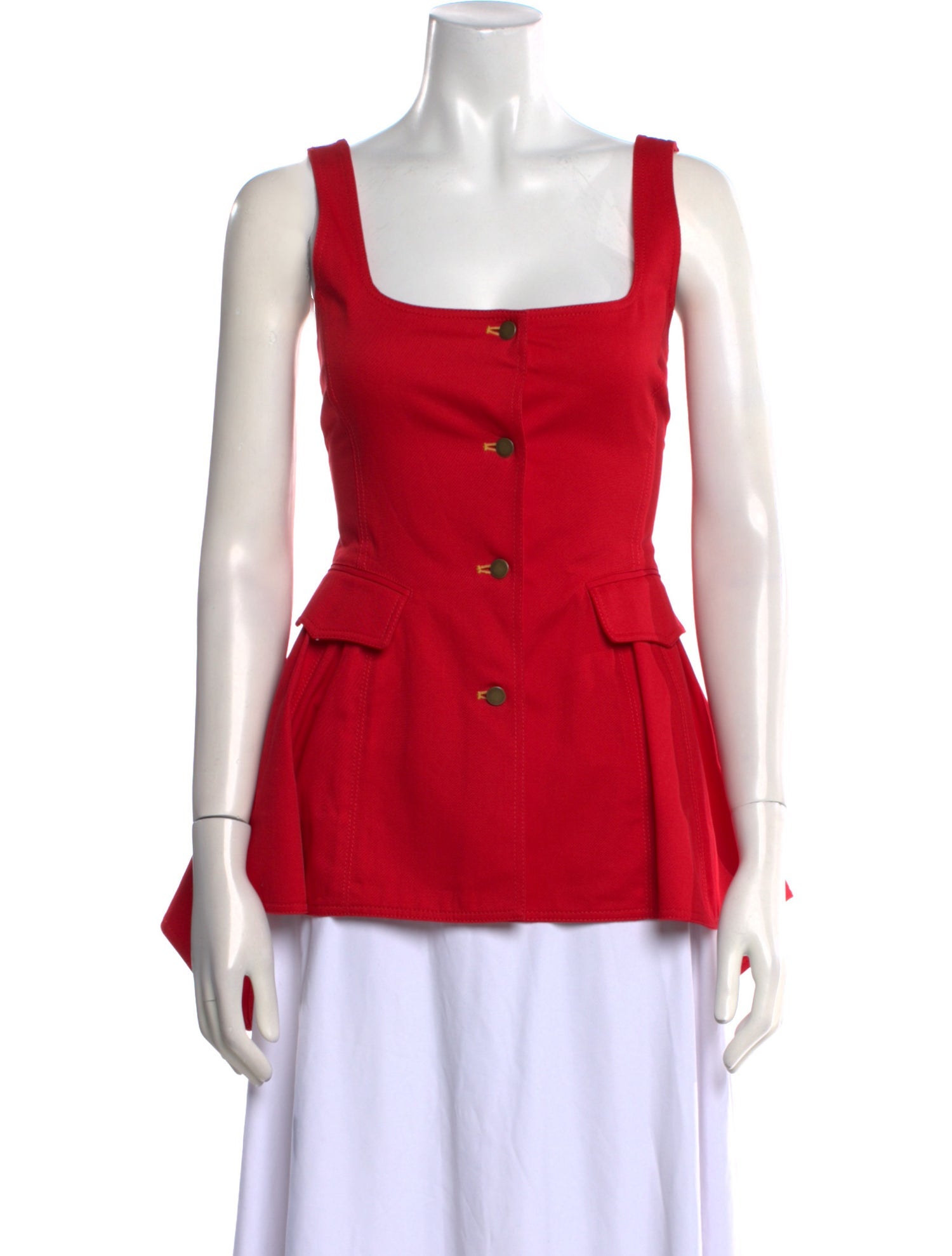 Rosie Assoulin Square Neckline Sleeveless Top