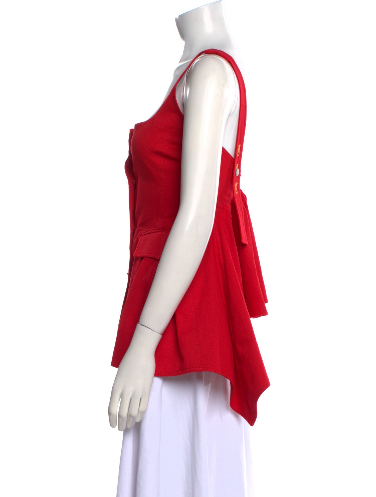 Rosie Assoulin Square Neckline Sleeveless Top