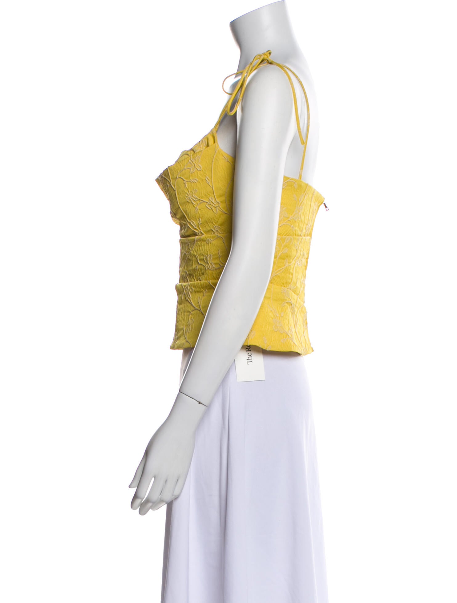 Rosie Assoulin Printed Square Neckline Crop Top