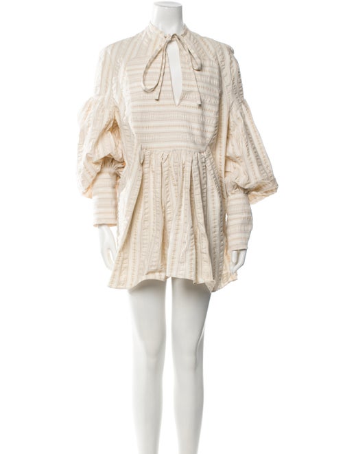 Rosie Assoulin Tie Neck Mini Dress