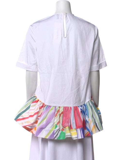 Rosie Assoulin Printed Crew Neck Blouse