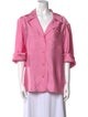 Rosie Assoulin Silk Three-Quarter Sleeve Button-Up Top