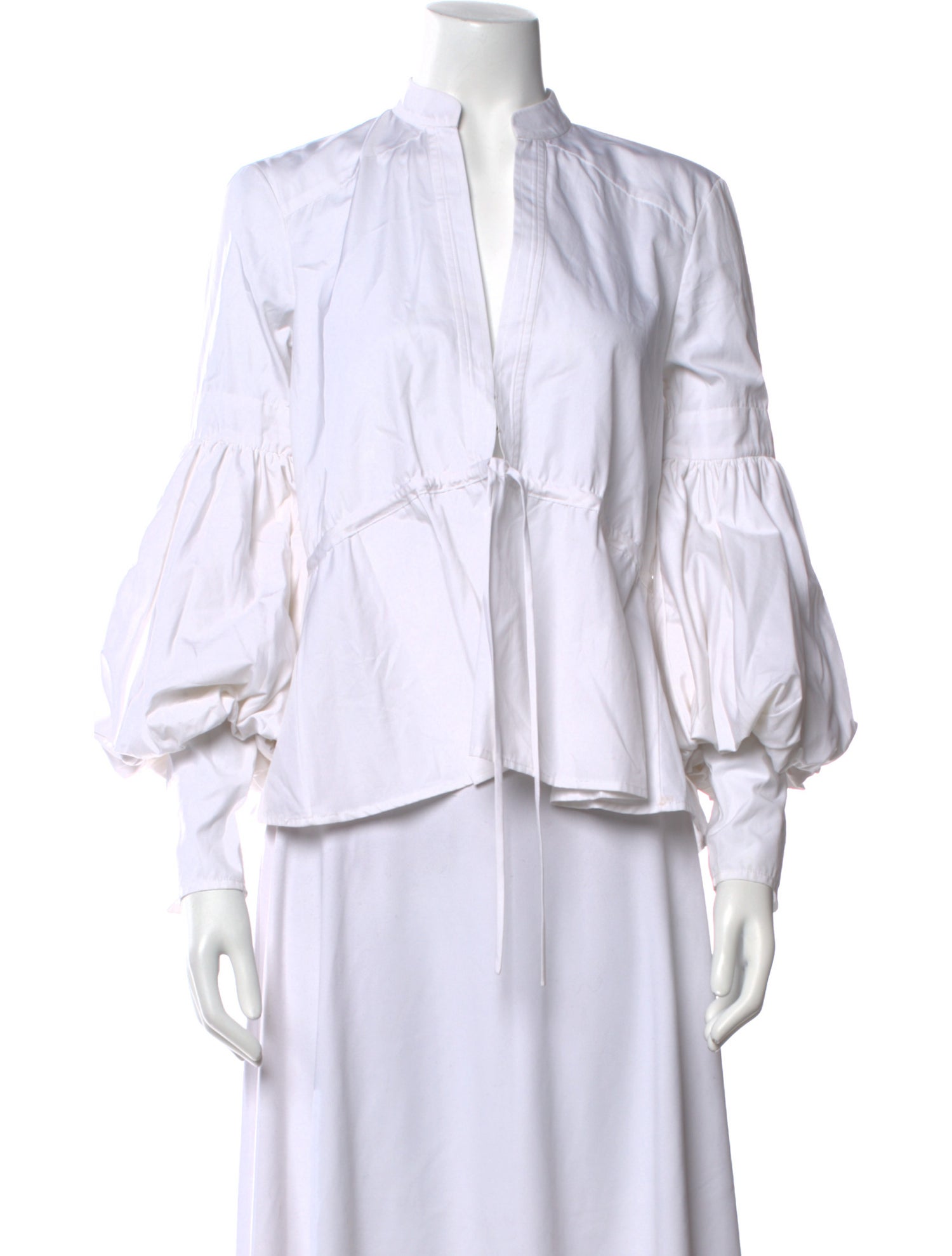 Rosie Assoulin Mock Neck Three-Quarter Sleeve Blouse