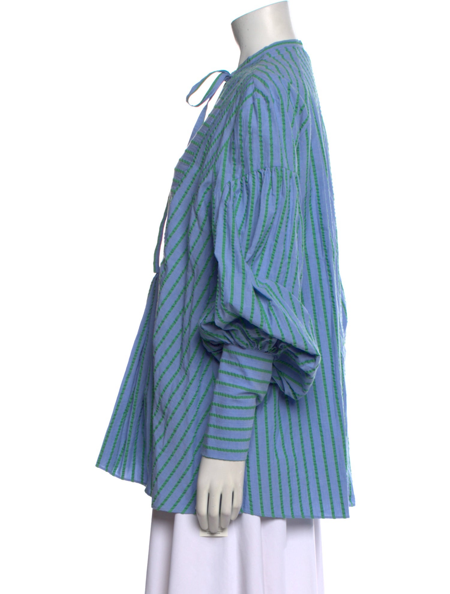 Rosie Assoulin Striped Tie Neck Tunic