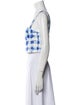 Rosie Assoulin Linen Plaid Print Crop Top