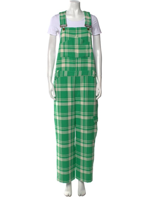 Rosie Assoulin Plaid Print Square Neckline Jumpsuit