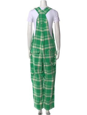 Rosie Assoulin Plaid Print Square Neckline Jumpsuit