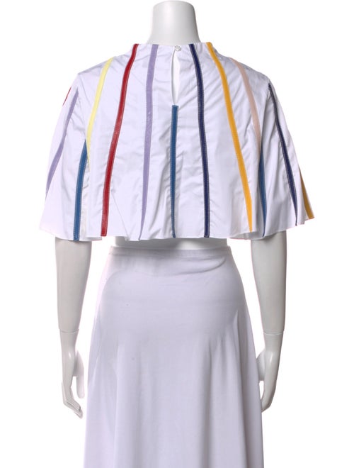 Rosie Assoulin Striped Crew Neck Crop Top