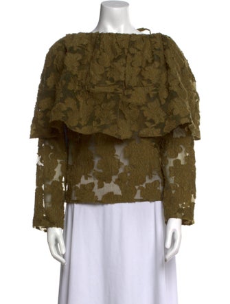 Rosie Assoulin Wool Lace Pattern Blouse