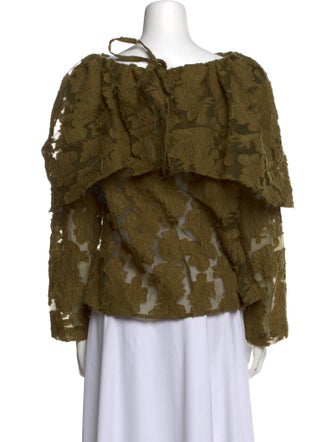 Rosie Assoulin Wool Lace Pattern Blouse