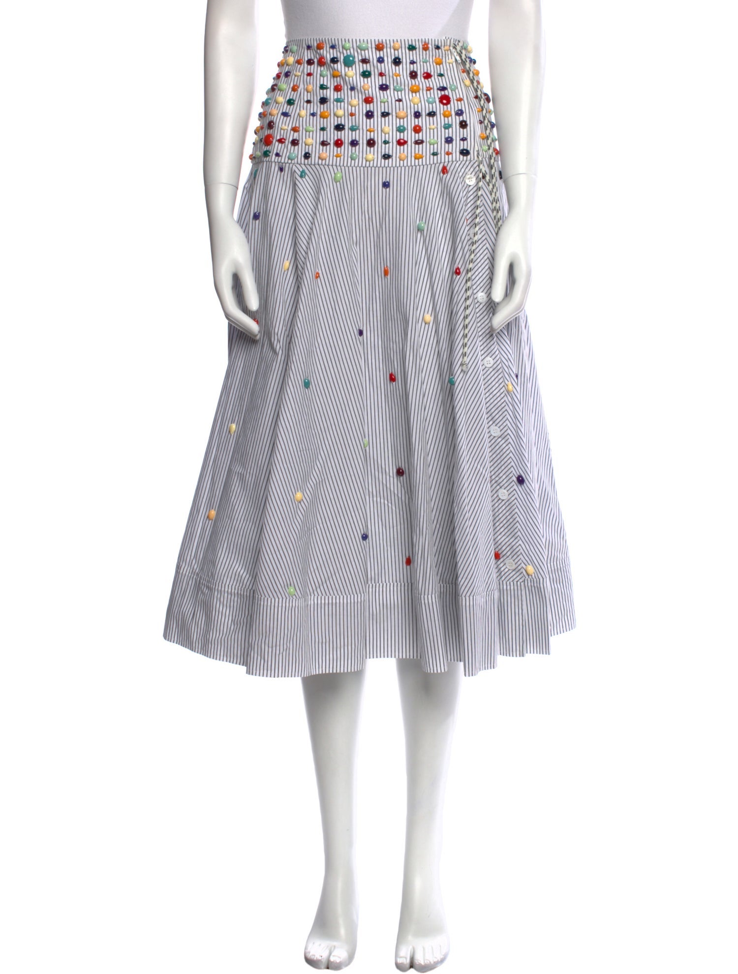 Rosie Assoulin Striped Midi Length Skirt