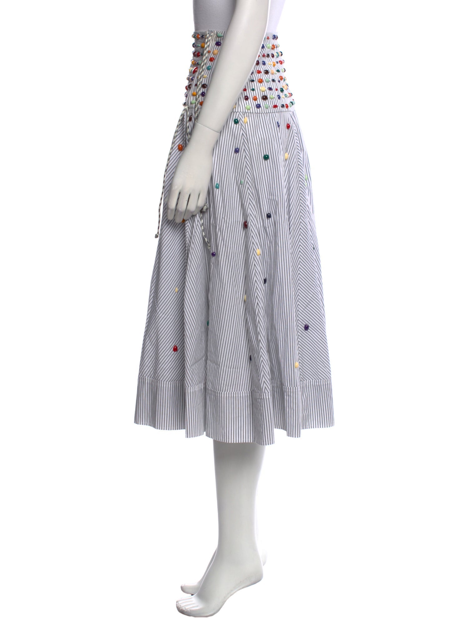 Rosie Assoulin Striped Midi Length Skirt