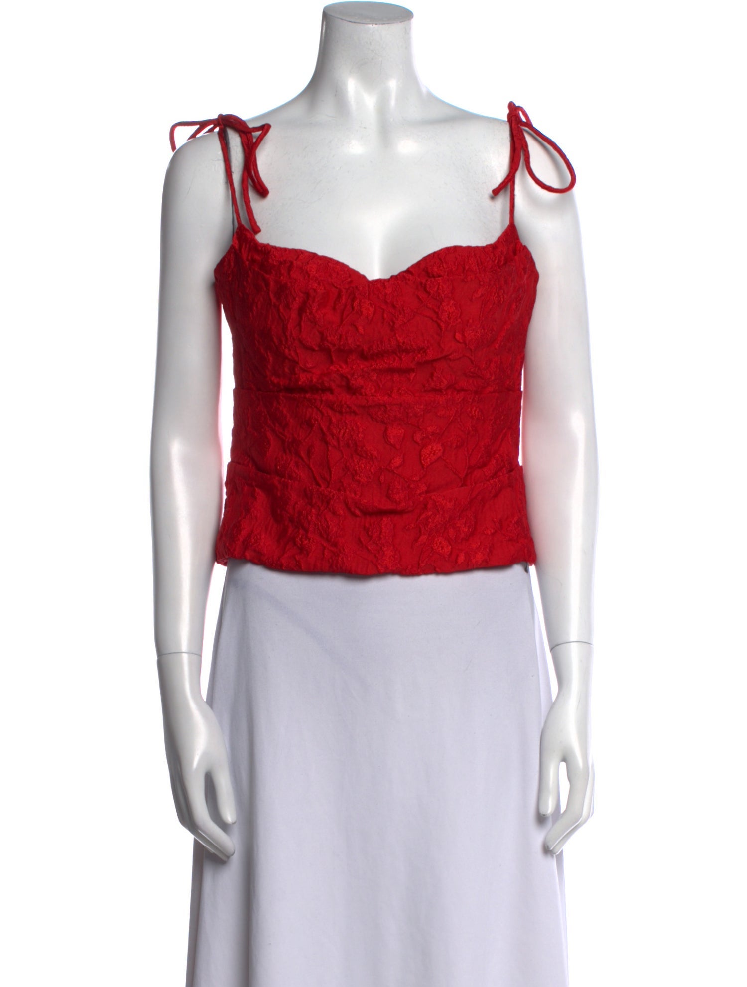 Rosie Assoulin Square Neckline Sleeveless Crop Top