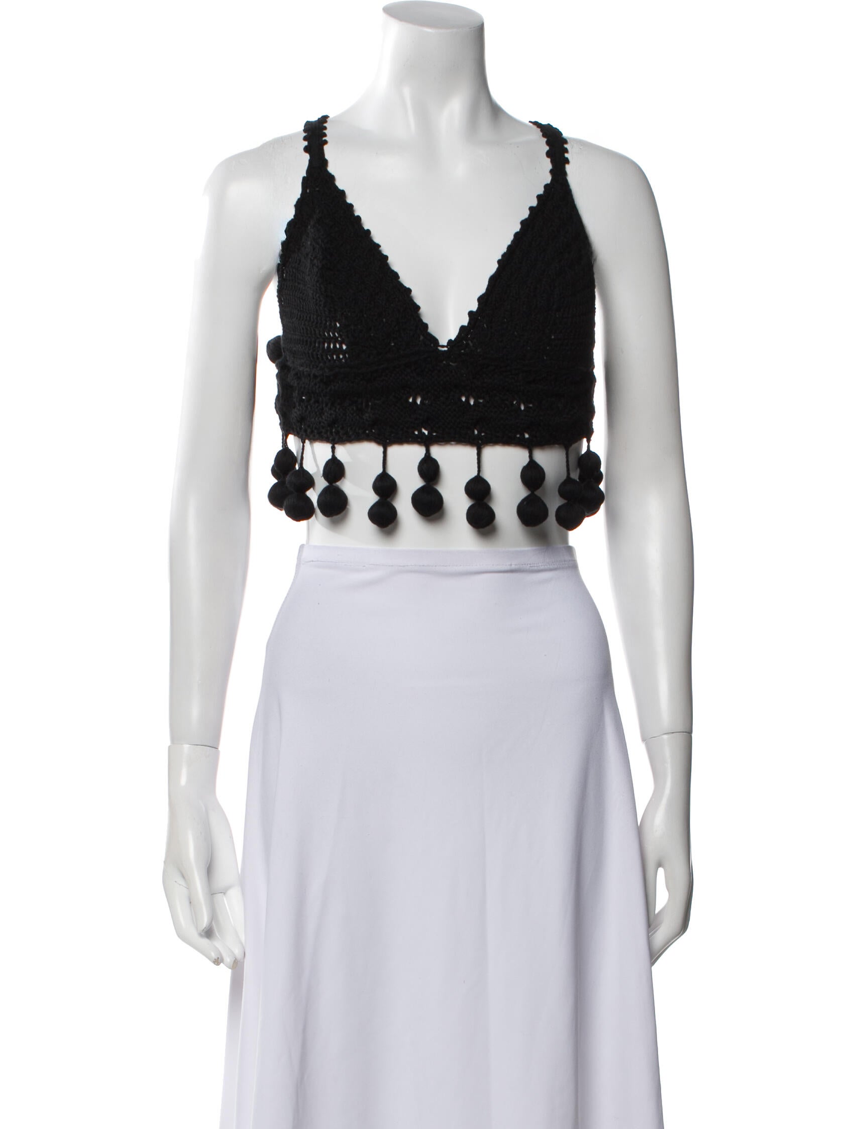 Rosie Assoulin V-Neck Sleeveless Crop Top
