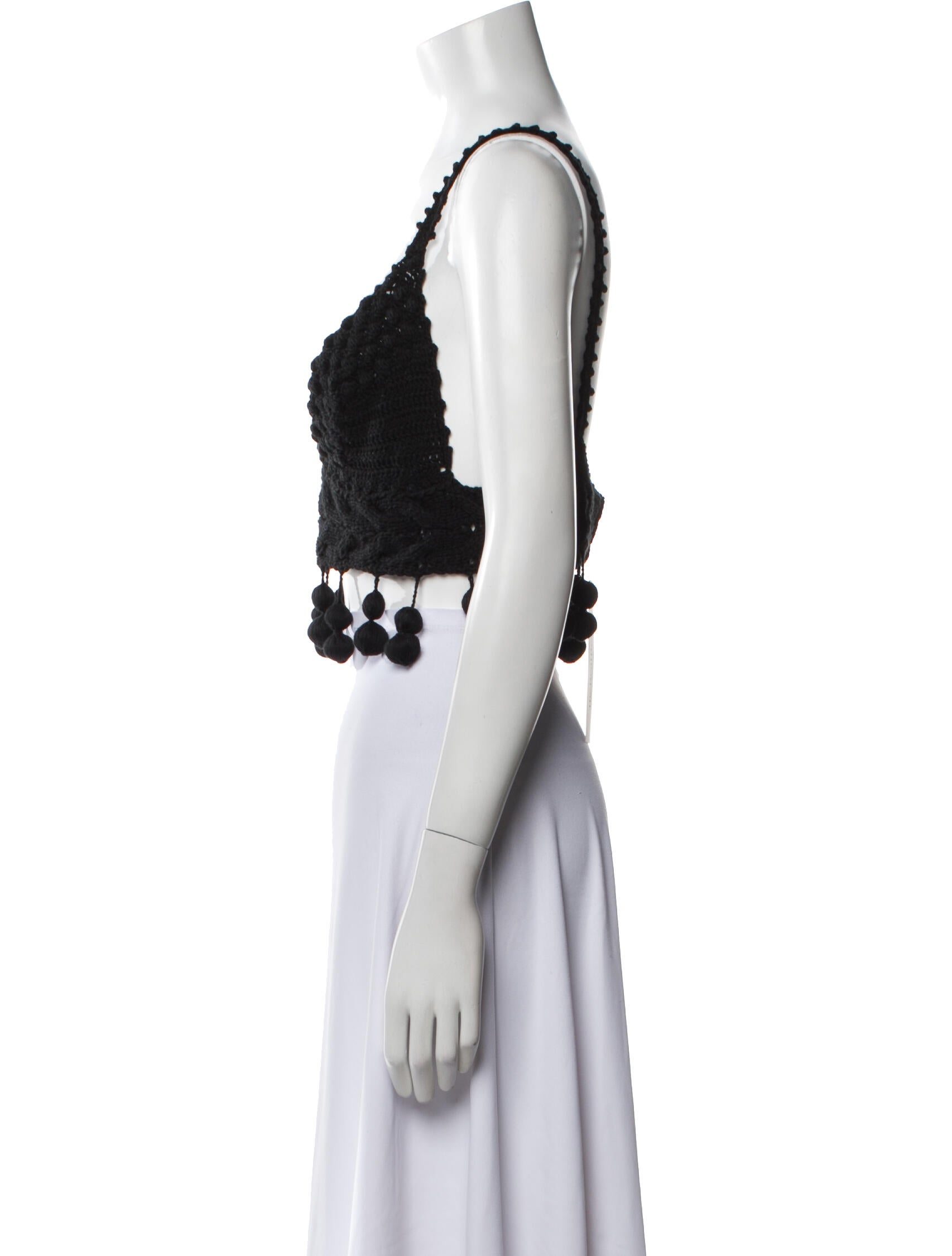 Rosie Assoulin V-Neck Sleeveless Crop Top