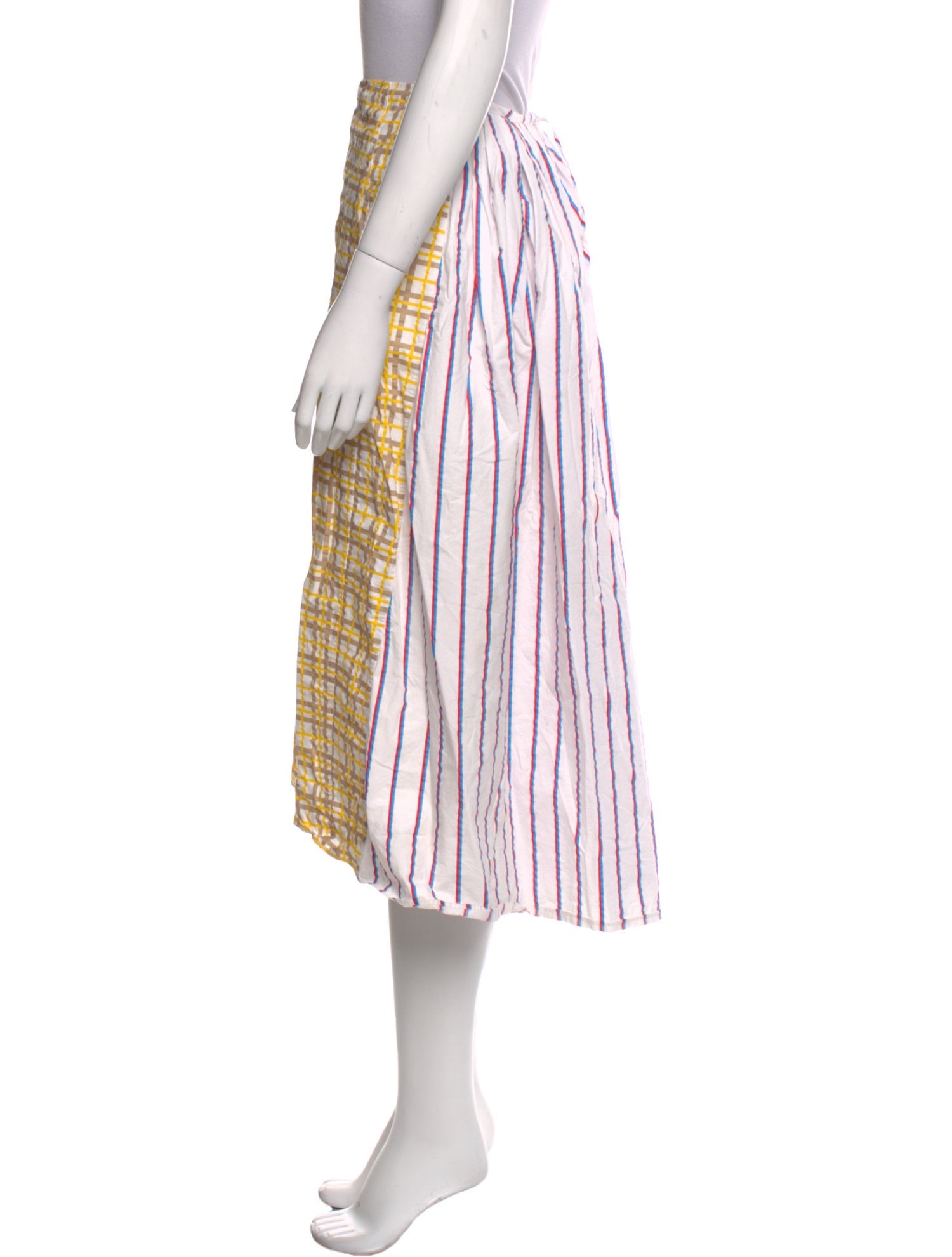 Rosie Assoulin Plaid Print Midi Length Skirt