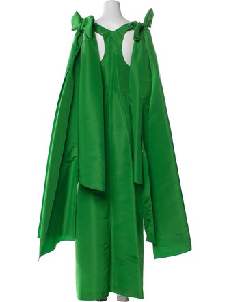 Rosie Assoulin Silk Cutout Accent Dress Set