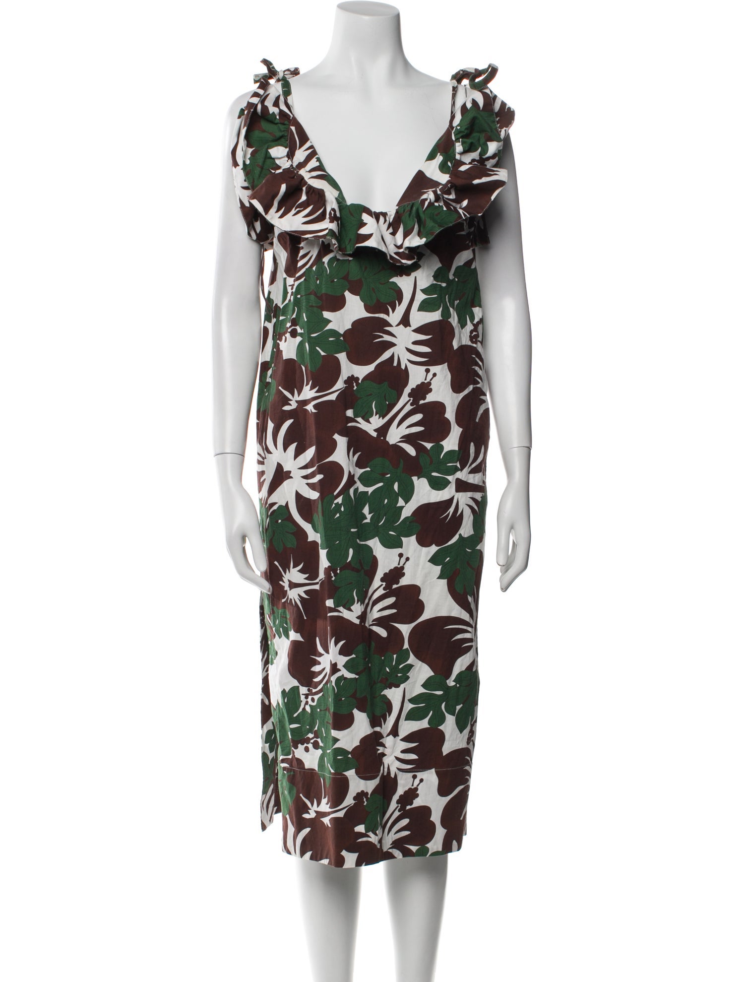 Rosie Assoulin Floral Print Midi Length Dress
