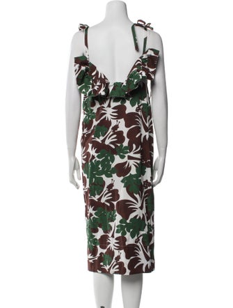 Rosie Assoulin Floral Print Midi Length Dress