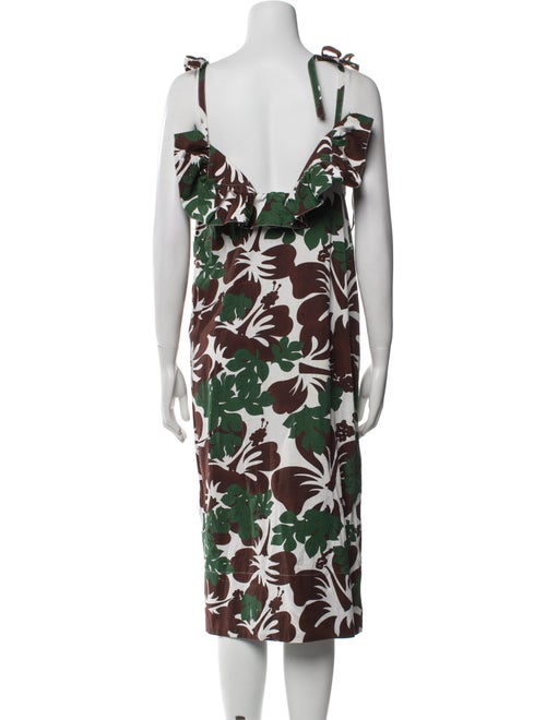 Rosie Assoulin Floral Print Midi Length Dress