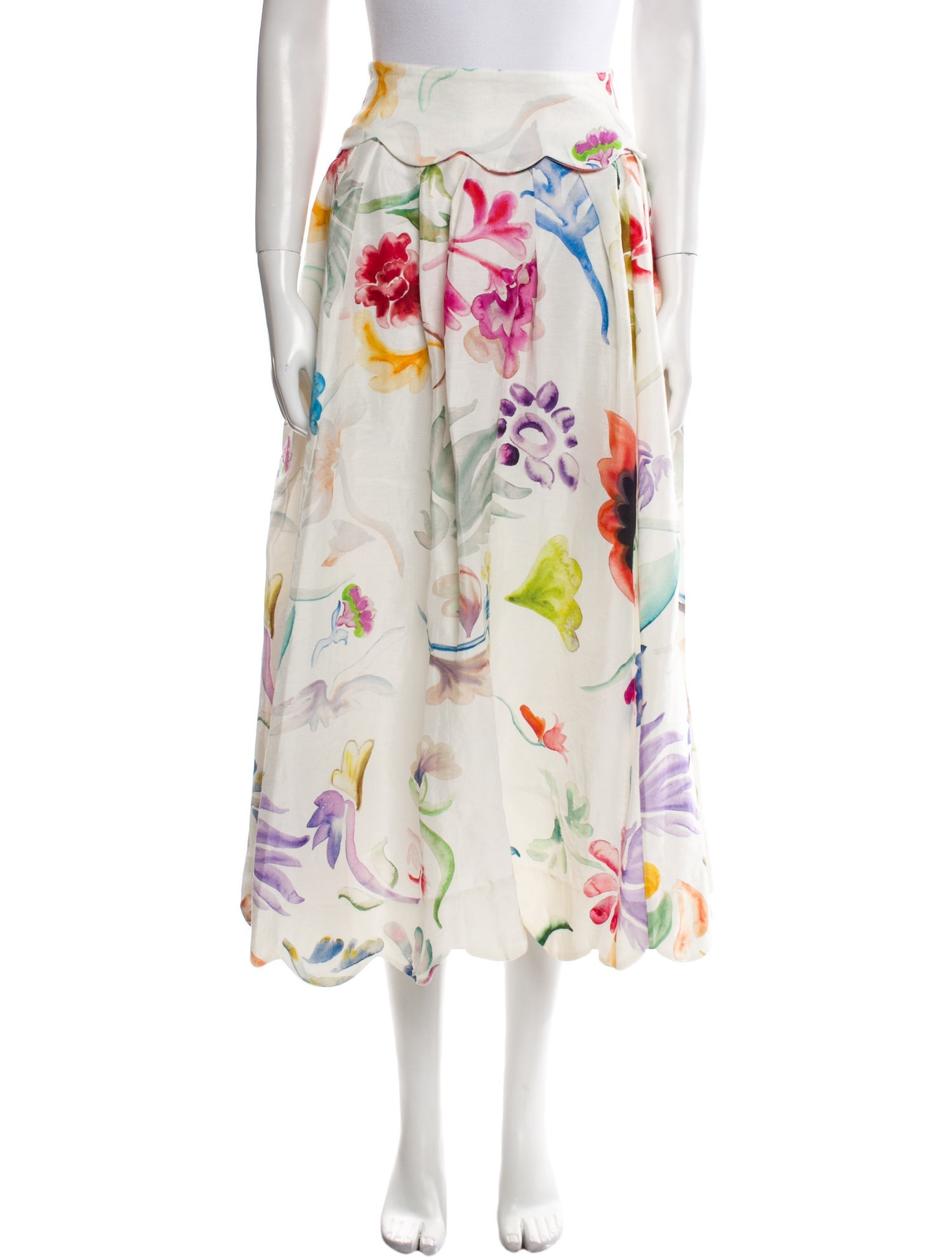 Rosie Assoulin Linen Midi Length Skirt