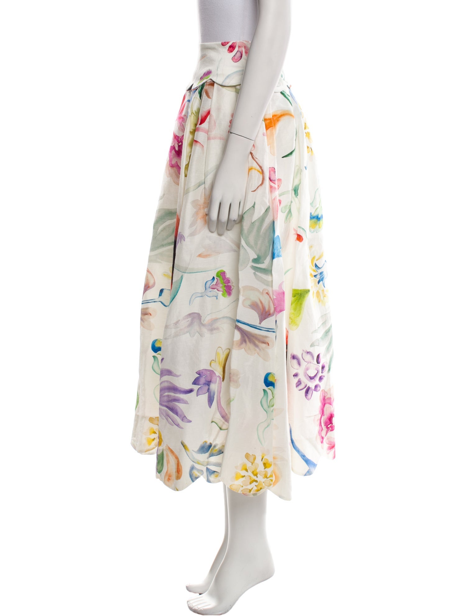 Rosie Assoulin Linen Midi Length Skirt