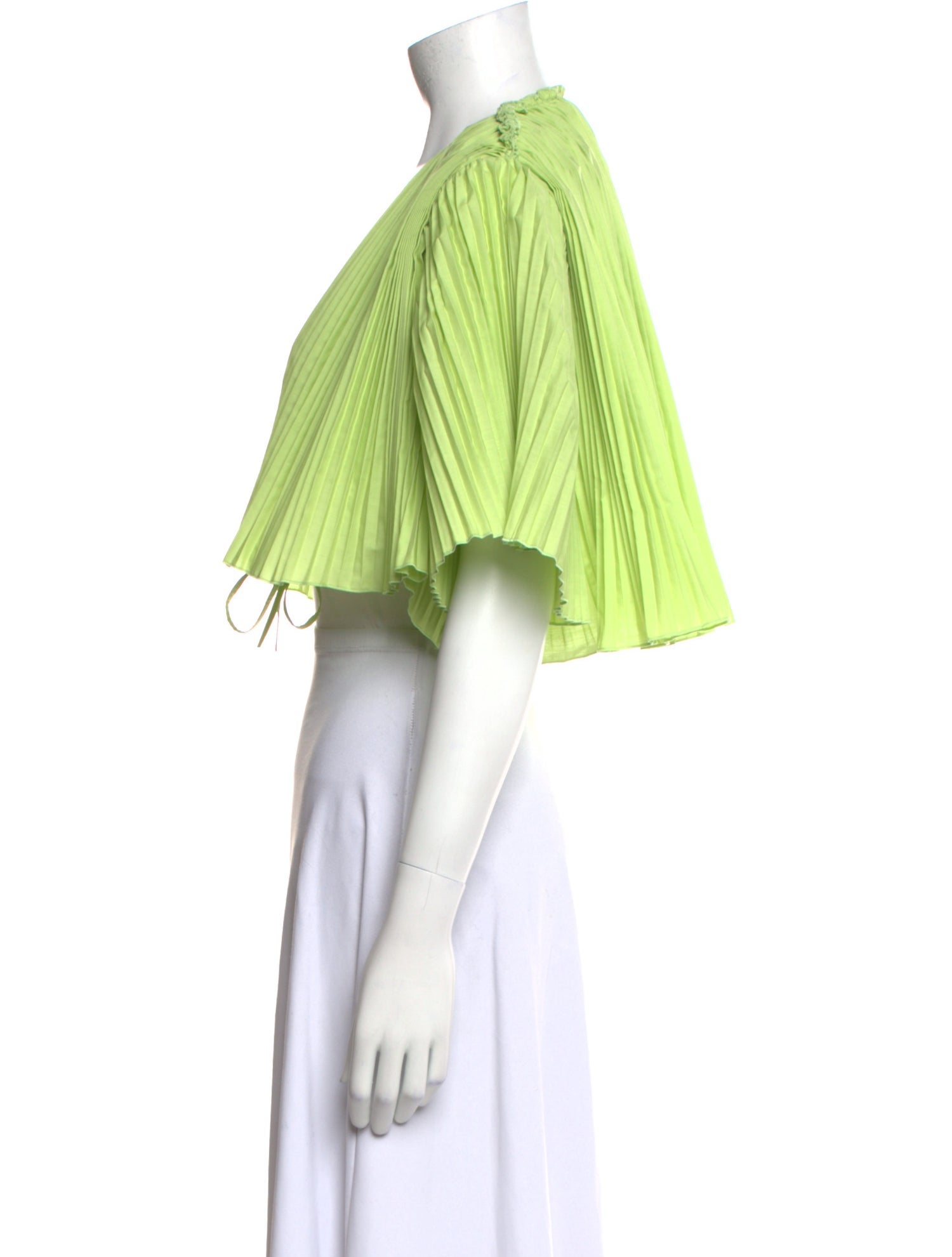 Rosie Assoulin V-Neck Three-Quarter Sleeve Crop Top w/ Tags