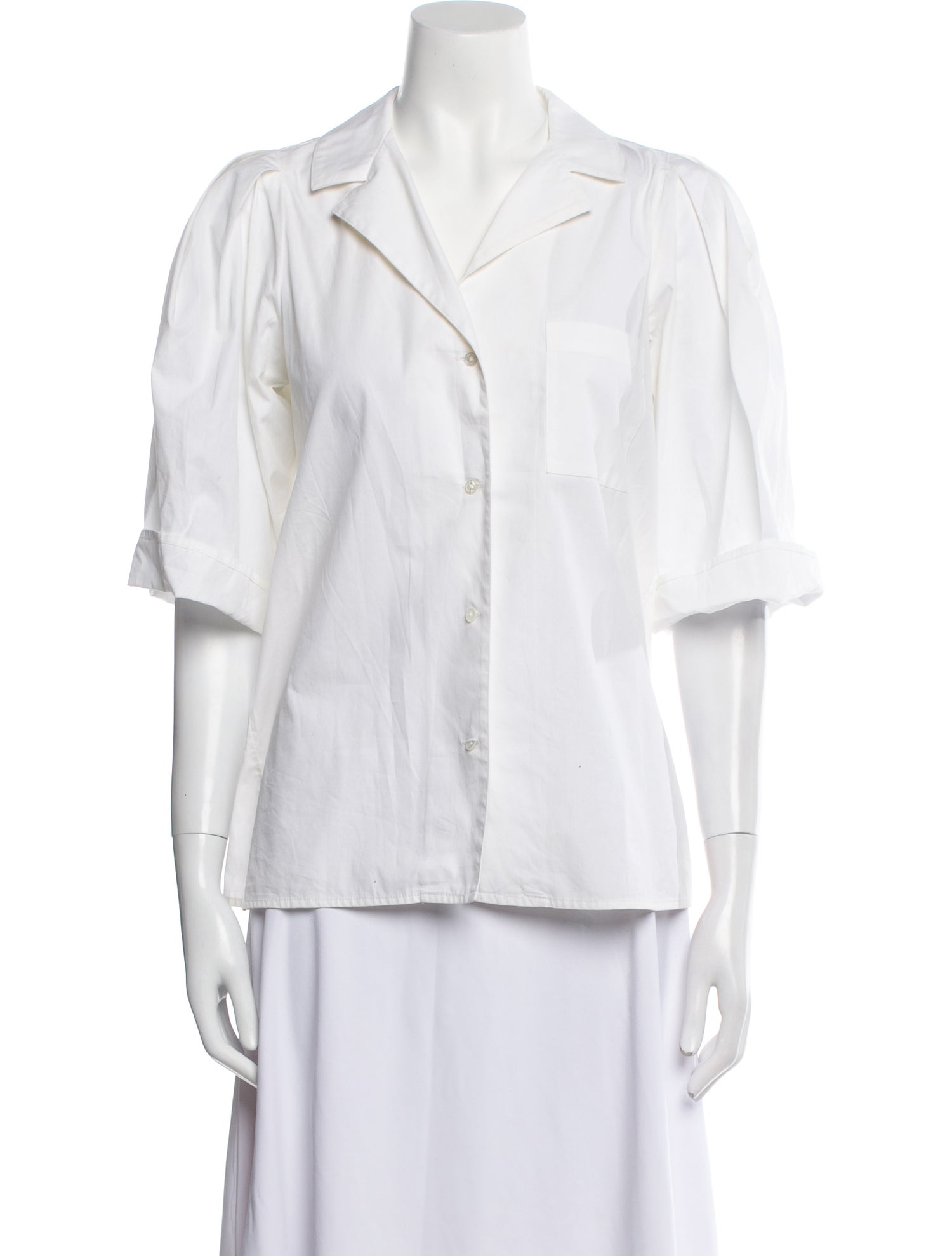 Rosie Assoulin Three-Quarter Sleeve Button-Up Top