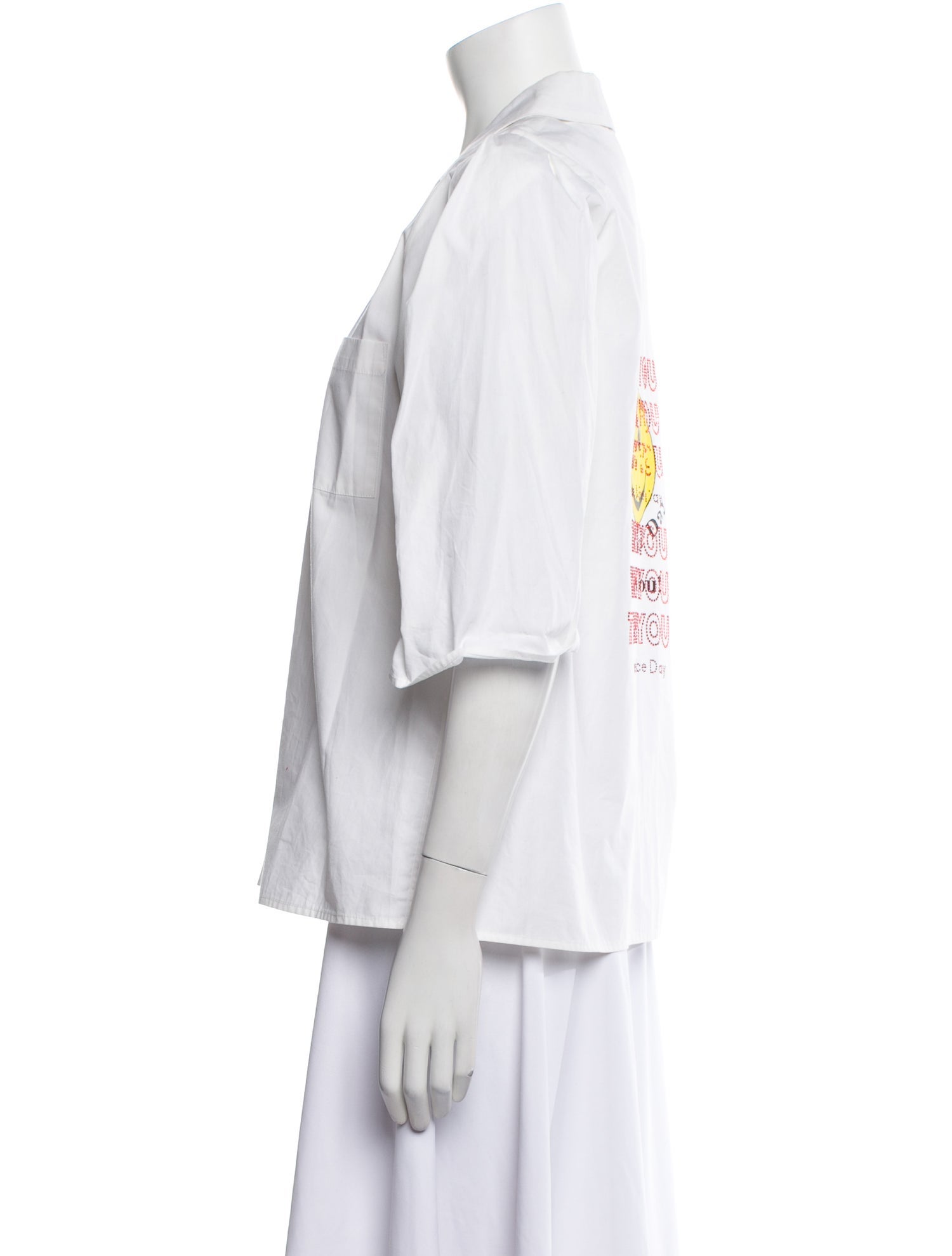 Rosie Assoulin Three-Quarter Sleeve Button-Up Top