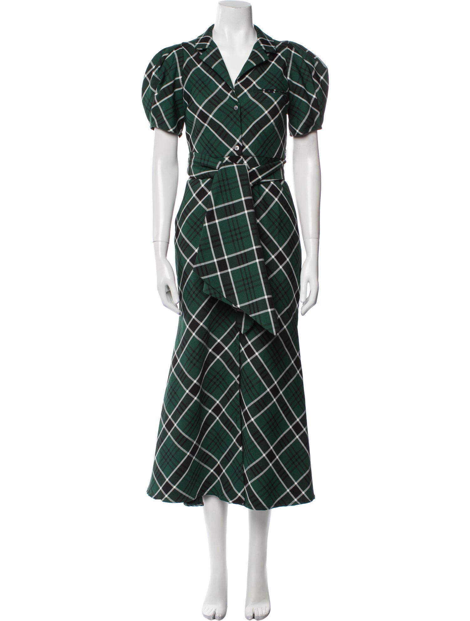 Rosie Assoulin Plaid Print Trench Coat
