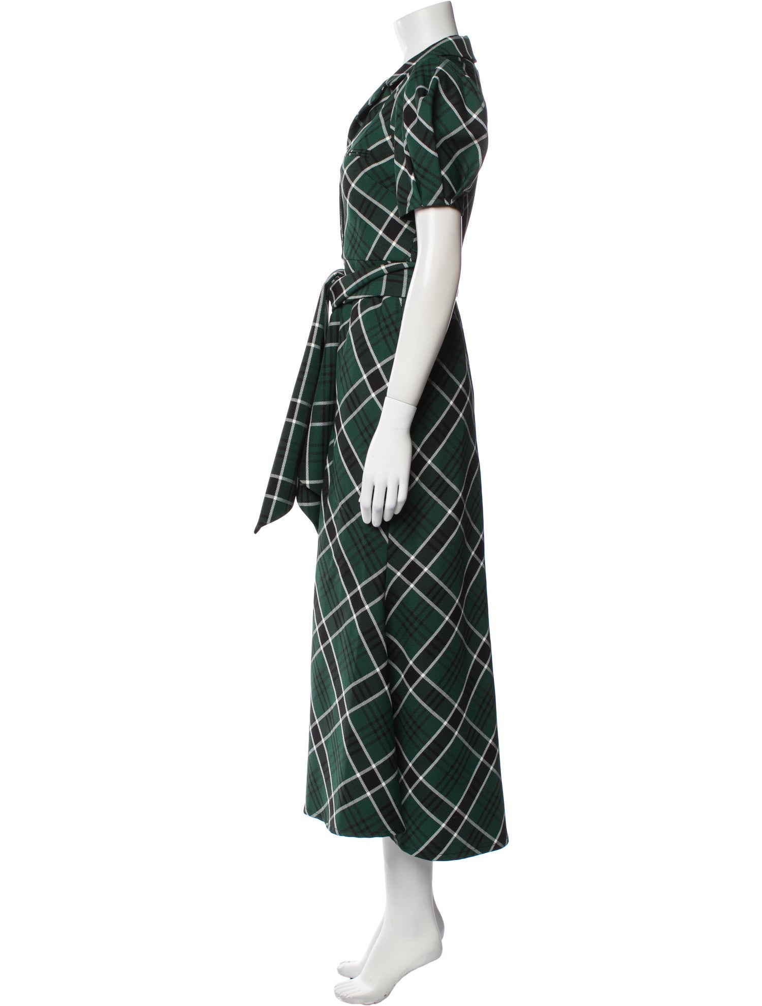 Rosie Assoulin Plaid Print Trench Coat