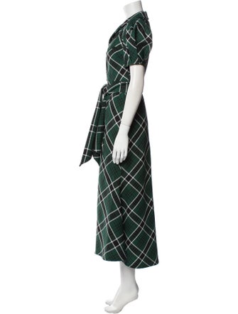 Rosie Assoulin Plaid Print Trench Coat