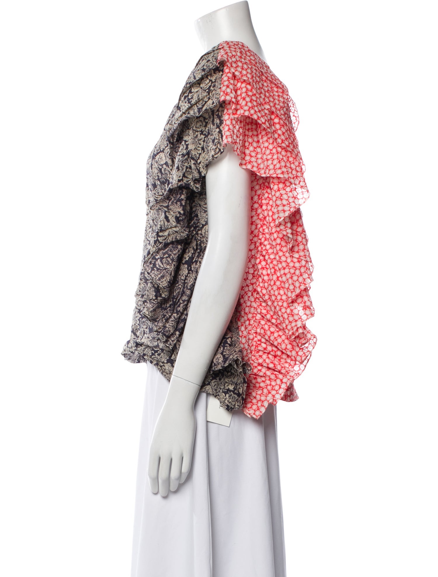 Rosie Assoulin Floral Print One-Shoulder Blouse