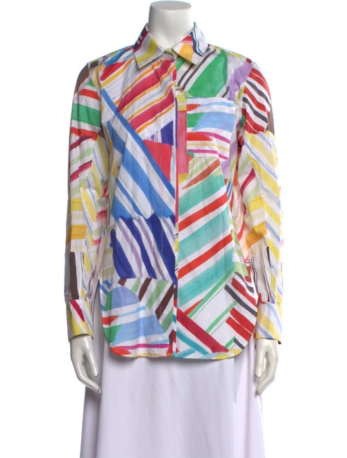 Rosie Assoulin Printed Long Sleeve Button-Up Top
