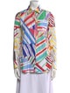 Rosie Assoulin Printed Long Sleeve Button-Up Top