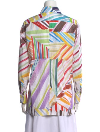 Rosie Assoulin Printed Long Sleeve Button-Up Top