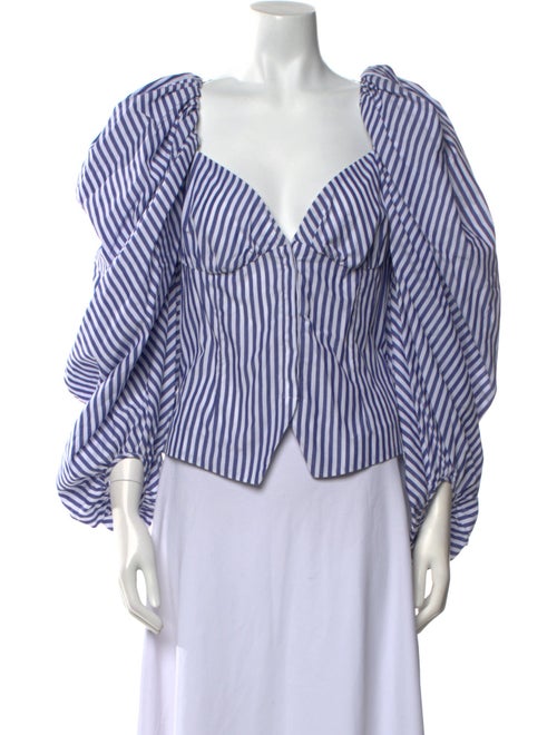 Rosie Assoulin Striped V-Neck Blouse