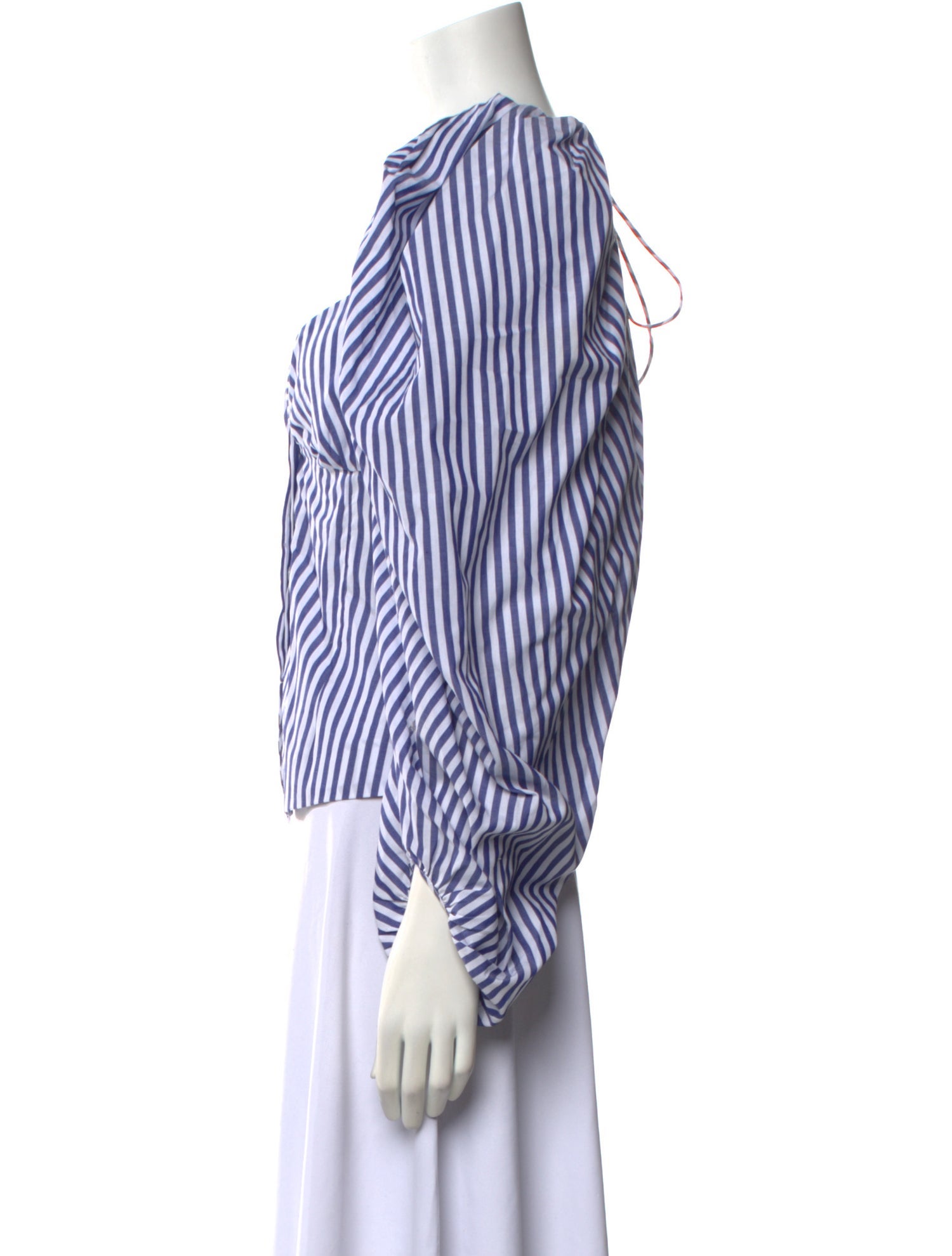 Rosie Assoulin Striped V-Neck Blouse
